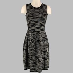 M MISSONI Size 4 Black White Knit A-Line Dress